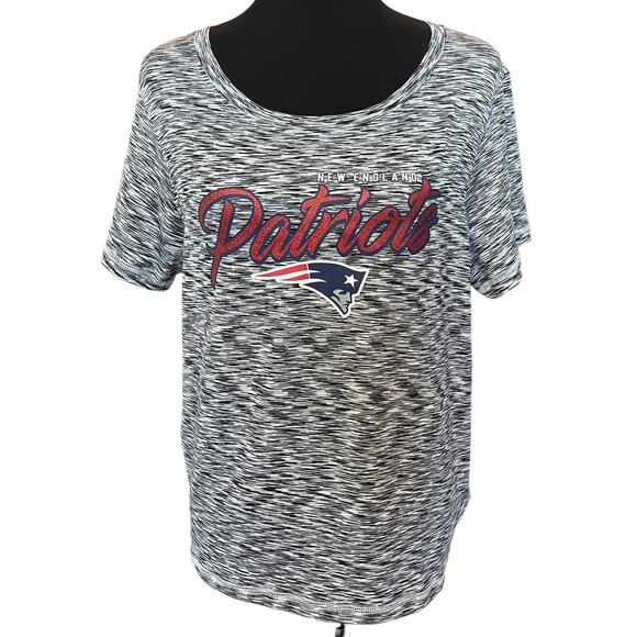 New ~ NFL ~ NEW ENGLAND  PATRIOTS Space Dye Glitter Short Sleeve Tee Size L - Picture 1 of 4